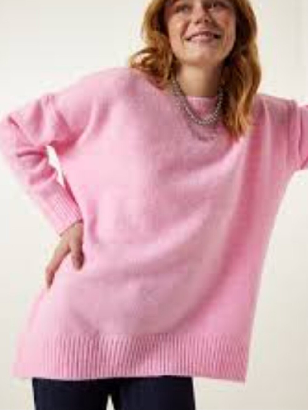 Express Oversized Long Pink Sweater or Mini Dress Large